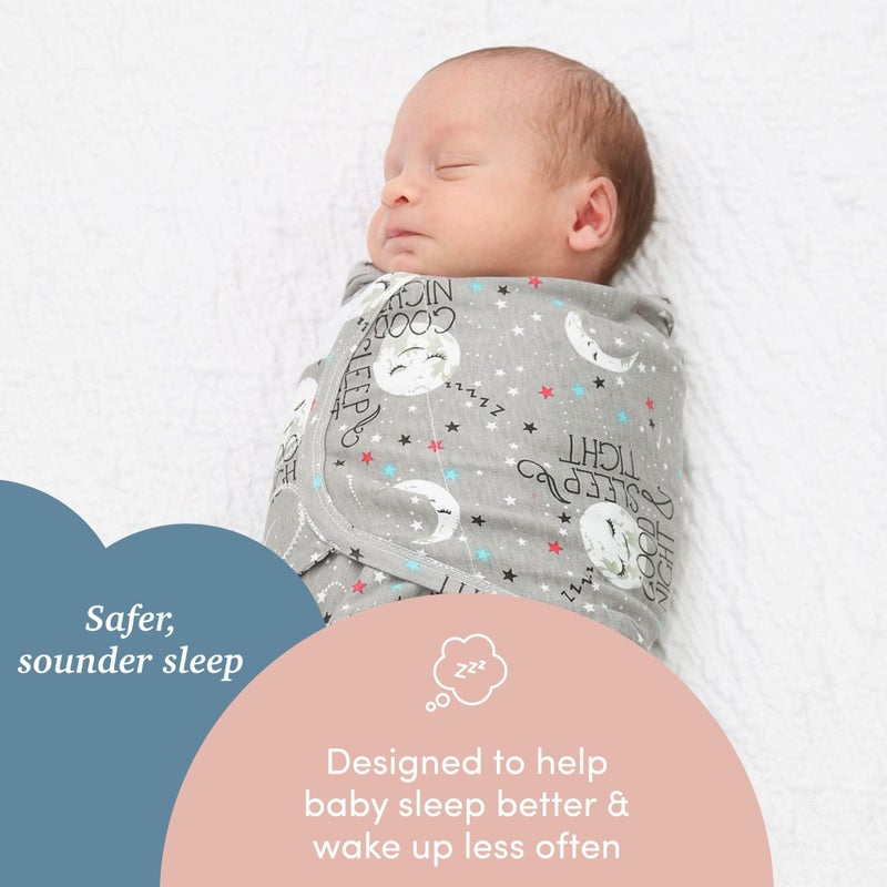 SleepingBaby Zippy Swaddle - Cozy Baby Swaddle Blanket with Convenient Bottom Zipper for Easy Diaper Changes - Goodnight Moon - Medium/Large - Image 2